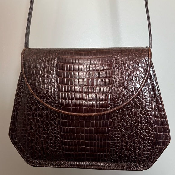 Vintage Brown Faux Leather Crocodile Bag - Picture 2 of 10